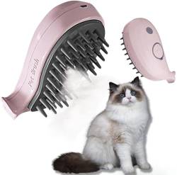 Katzenbürste mit Dampf, Dampfbürste Katze Hund, 3-in-1 Hundebürste Katzenspray Massagekamm Katzenzupfbürste mit Flüssigkeitseinlass Violett von Yigoo
