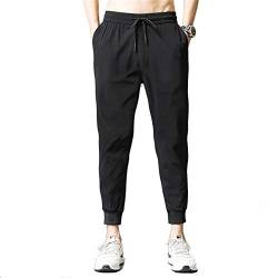 Sporthose Herren Damen Hosen Lang Sport Schnell Trockenen Joggen Hose Freizeithose Yogahosen Leichte Sommerhose Unisex Schwarz 3XL von Yigoo