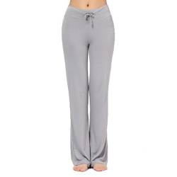 Yogahosen Damen Lang Hosen Sporthose Pumphose Haremshose Leichte Sommerhose Marlene Hose Grau XL von Yigoo