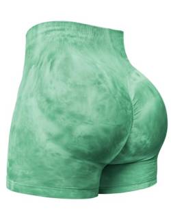 Yiifit Damen Nahtlose Scrunch Lächeln Kontur Yoga Laufen Sport aktiv Übung Fitness-Shorts Green Large von Yiifit