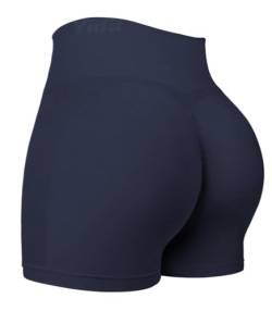 Yiifit Sport Shorts Damen Scrunch Butt Sportshorts High Waist Push Up Nahtlos Booty Gym Shorts Fitnesshose Kurz Hose Marine X-Small von Yiifit