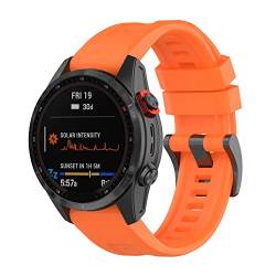 Yikamosi Kompatibel mit Garmin Fenix 7 Armband,22MM Schnellverschluss Weiches Silikon rostfreiem Metallverschluss Ersatzbänder Kompatibel für Garmin Fenix 7/EPIX Gen 2,Orange von Yikamosi