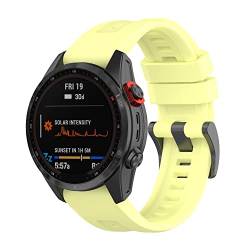 Yikamosi Kompatibel mit Garmin Fenix 7S Armband,20MM Schnellverschluss Weiches Silikon rostfreiem Metallverschluss Ersatzbänder Kompatibel für Garmin Fenix 7S/Fenix 7S Solar,Gelb von Yikamosi