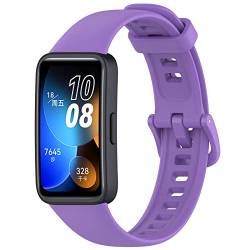 Yikamosi Kompatibel mit Huawei Band 8 Armband für Frauen und Männer,Schnellverschluss Weiches Silikon TPU schluss Ersatzbänder Kompatibel für Huawei Band 8 Smartwatch,Lila von Yikamosi