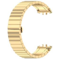 Yikamosi Kompatibel mit Samsung Galaxy Fit 3 Armband für Frauen und Männer,Schnellverschluss Edelstahl Metall Ersatzarmband Wristband Uhrenarmbänder für Galaxy Fit 3(SM-R390),Gold von Yikamosi