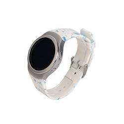 Yikamosi Kompatibel mit Samsung Gear S2 SM-R720/R732 Armband,Soft-Silikon Watch Armband Stainless Steel Clasp Atmungsaktiv Ersatz Strap für Samsung Gear S2 SM-R720/R732(Large-Color12) von Yikamosi