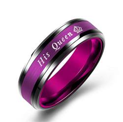 1 Pcs Damen Männer Paar Ringe trauringe edelstahl Mode her King his Queen Partnerringe Eheringe Verlobungs- Trauringe Valentinstag Hochzeitsring Band Ring (# 11, Herren) von Yikoly