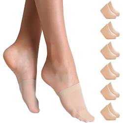 Yilanmy 6 Paar Zehensocken Damen Unsichtbare Halbsocken Atmungsaktive Rutschfeste Vorfußsocken Zehentopper Liner für High Heels (6 Paar Hautfarben) von Yilanmy