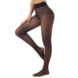 Yilanmy Strumpfhosen Damen Winter Schwarz Thermo Strumpfhose Gefälschte Durchscheinend Thermo Leggings Warme Weiche Pantyhose 80g (S/M) von Yilanmy