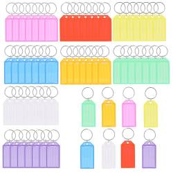 YiliYa 64 Stück Schlüsselanhänger Beschriftbar,8 Farben Kunststoff Schlüsselanhänger zum Beschriften mit Geteiltem Schlüssel Anhänger Schlüsselschilder für Koffer Haustiere Gepäckstücke von YiliYa