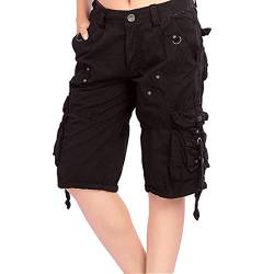 Yiliankeji Cargo Shorts Damen - Frauen Straight Baumwolle Freizeit Cycling Camping Kampfhose Multi Taschen Kurze Hose von Yiliankeji