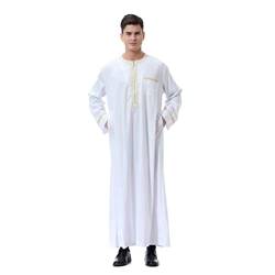 Yililay Mann arabische Robe muslimische Robe Islamische Robe muslimische Kleidung mit langarmem Jalabiya für den Menschen, m von Yililay