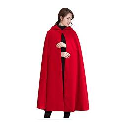 Yimidear Damen Umhang mit Kapuze Wraps Wolle Mantel Poncho Kap Lange Cape Umhang Überwurf von Yimidear