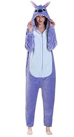 Yimidear Unisex Adult Pyjamas Cosplay Tier Onesie Nachtwäsche Nachtwäsche, Blue Stitch, XL von Yimidear