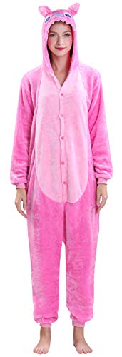 Yimidear Unisex Adult Pyjamas Cosplay Tier Onesie Nachtwäsche Nachtwäsche, Pink Stitch, L von Yimidear