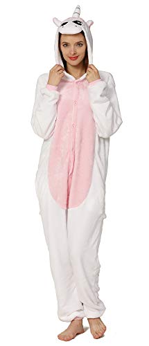 Yimidear Unisex Adult Pyjamas Cosplay Tier Onesie Nachtwäsche Nachtwäsche, Pink Unicorn, S von Yimidear