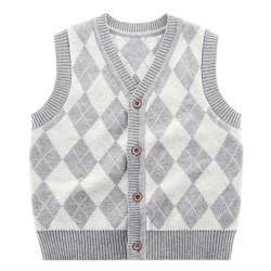 Yimutian Jungen V-Ausschnitt Strickweste Kinder Ärmellos Strickpullover Sweatshirt Frühling Herbst Grau 170 von Yimutian