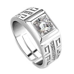 Yinchus 1 StüCke Elegante Diamant Herren Ring Kristall Offene Ringe Hochzeit Schmuck für MäNner -Es Kann Einstellbar Sein von Yinchus