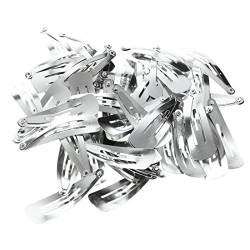 Yinchus Lot of 50 Silver Tone Snap Hair Clips 40mm Craft Bow von Yinchus