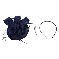 Bequemes Stirnband für Hochzeiten, handgefertigt, lässiger Clip, Damen-Haarschmuck, Kopfschmuck, Haarband (2-marineblau, Einheitsgröße) von Yinguo