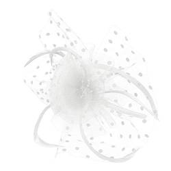 Blumen-Fascinatoren, für Damen, Party, Oberteil für Kopfbedeckung, Hut, Cocktail, Tee, Stirnband, Damen, dehnbare Stirnbänder (Weiß-B, Einheitsgröße) von Yinguo