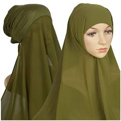 Damen Casual Einfarbig Mehrfarbig Hijab Bandage Cap Muslim Hijab Poo Stirnband (AG-B, Einheitsgröße) von Yinguo