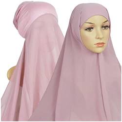 Damen Casual Einfarbig Mehrfarbig Hijab Bandage Cap Muslim Hijab Poo Stirnband (Pink-B, Einheitsgröße) von Yinguo