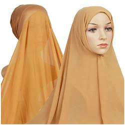 Damen Casual Einfarbig Mehrfarbig Hijab Bandage Kappe Muslim Hijab Athletic Stirnband Herren (Braun-C, Einheitsgröße) von Yinguo