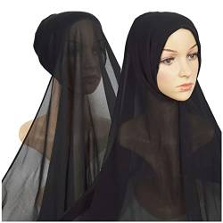 Damen Casual Einfarbig Mehrfarbig Hijab Bandage Kappe Muslim Hijab Athletic Stirnband Herren (Schwarz-C, Einheitsgröße) von Yinguo