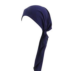 Damen-Kopftuch, Sommer, bedruckt, Kopftuch, ethnisch, Windbindung, Haarkappe, coole Herrenmützen (Marineblau-E, Einheitsgröße) von Yinguo