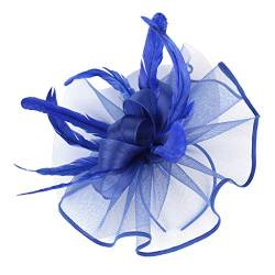 Dünne Schweißbänder Frauen Damen Elegant Hutband Blume Feder Partyhut Haarspange Stirnband Zubehör (Blau-A, Einheitsgröße) von Yinguo