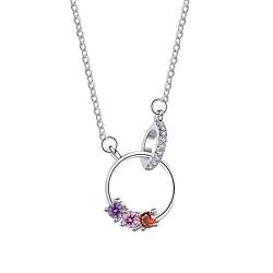 Halskette mit Perlen-Anhänger, Herz-Perlen, einlagige Halskette, Geburtstagsgeschenk für Mutter, Frauen, Diamant-Herz-Halsketten für Frauen, Silber D, Einheitsgröße von Yinguo