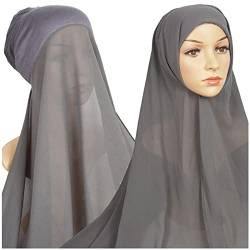Hijab Damen-Haarband, lässig, einfarbig, mehrfarbig, Hijab-Bandage, muslimisches Hijab-Haarband (B-Dunkelgrau, Einheitsgröße) von Yinguo