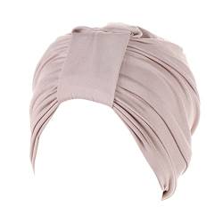 Hutaufbewahrung für Baseballmützen Wand Frauen Knoten Mode Plissee Turban Kappe Headwrap Schlafmütze (B-Khaki, Einheitsgröße) von Yinguo