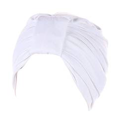 Hutaufbewahrung für Baseballmützen Wand Frauen Knoten Mode Plissee Turban Kappe Headwrap Schlafmütze (B-Weiß, Einheitsgröße) von Yinguo