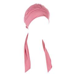 Lässige Damen-Kopfbedeckung, muslimische Turban-Kappe, Kopfbedeckung, Turban-Kappe, coole Herren-Hüte (Pink-B, Einheitsgröße) von Yinguo