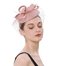 Stirnband-Schal für Frauen, Hüte für Frauen, Fascinatoren, Damen, Pillbox, Blumenhut für Teeparty, Cocktailball, Hochzeit, Kirche (15-A, Einheitsgröße) von Yinguo