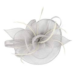 Wear So Many Stirnbänder Pillbox Fascinator Sinamay Blume Damen Hut Tee Party Imitation Stirnband (Grau-C, Einheitsgröße) von Yinguo
