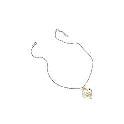 Yinguo Rose Halskette Lange Halskette Anhänger Design Form Damen Geschenk eingelegt Einfache Halskette Herz Halsketten & Anhänger Diamant Halskette, Silber b, Einheitsgröße von Yinguo