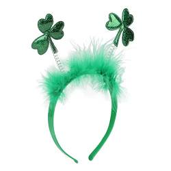 Klee-Stirnband, Grünes Feder-Haarband aus Kunststoff für Frauen, Leichtes Grünes Haar-Accessoire für Halloween, Weihnachten von Yinhing