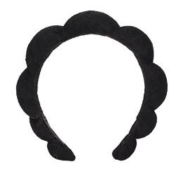Spa-Stirnbänder für Frauen, Niedliche Modische Stirnbänder Zum Waschen des Gesichts, Duschen, Yoga, Auftragen von Masken, Weiches Schwamm-Make-up-Stirnband, Modisches Stirnband (Schwarz) von Yinhing