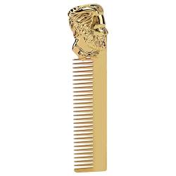 Taschenkamm für Männer, Zinklegierungsöl-Haarkamm Dreidimensionale Gravur Vintage Bartkamm für Friseursalon Zuhause(Gold) von Yinhing