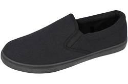 Herren Canvas Mesh Slip On Espadrilles Casual Low Top Plimsoll Turnschuhe Größe 40-47, Schwarz , 42 1/3 EU von Yinka Shoes
