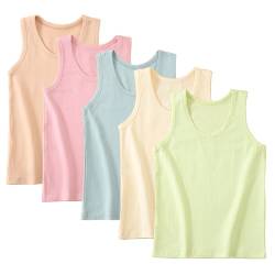 Yintry 5er-Pack Cami-Westen für Mädchen, weiche, ärmellose Kinder-Unterhemden, einfarbige Tanktops für Kleinkinder, Racerback-Ballett-Tanzbekleidung von Yintry