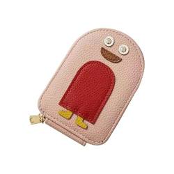Yiokii Kreative Cartoon-Pinguin-Akkordeon-Karten-Brieftasche, tragbare Pinguin-Kartenhalter, Mini-dünne Brieftasche, mehrere Fächer, Kreditkarten, Tasche, PU-Leder, niedliche Kartentasche, rose von Yiokii