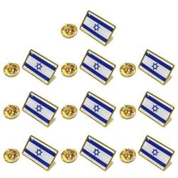 Yisawroy 10Pcs Symbolische Revers Pins Patriotische Israel Pin Metall Pinback Brosche Israelische Brustnadeln Abzeichen Für Hut Hemd Dekor Israel Breastpin von Yisawroy