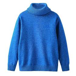 Yishengwan Rollkragenpullover Kinder Langarm Gestrickt Strickpullover Sweater Pullis für Mädchen Jungen Blau 150 von Yishengwan