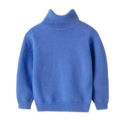 Yishengwan Rollkragenpullover Kinder Mädchen Langarm Strickpullover Jungen Sweater Pullover Blau 140 von Yishengwan