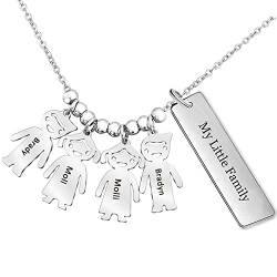 Personalisierte Kette Damen mit 1-5 Kinder Namen Gravur Halskette Mutter Tochter Anhänger mit Steine Geschenk für Muttertag Weihnachten Geburtstag (style 4) von Yitoes