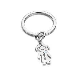 Personalisierte Schlüsselanhänger mit 1-5 Kinder Gravur Schlüsselring für Männer Damen Schlüsselbund Geschenk für Mutter Tochter von Yitoes